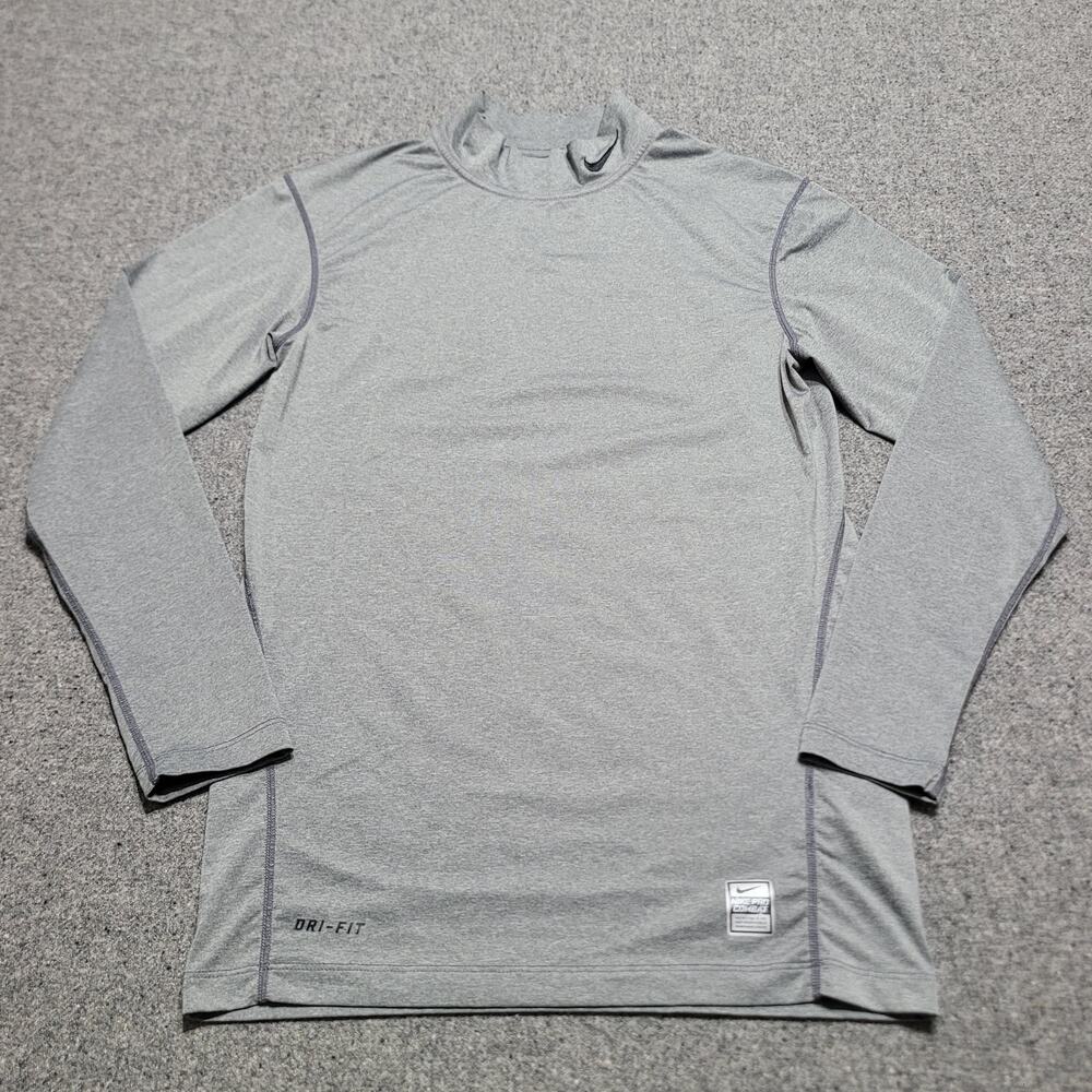 Nike Shirt Mens Extra Large Gray Pro Combat Fitted Dri Fit Compression Training